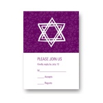 Linear Star of David in Purple -- RSVP Reply Cards