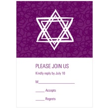 Linear Star of David in Purple -- RSVP Reply Cards