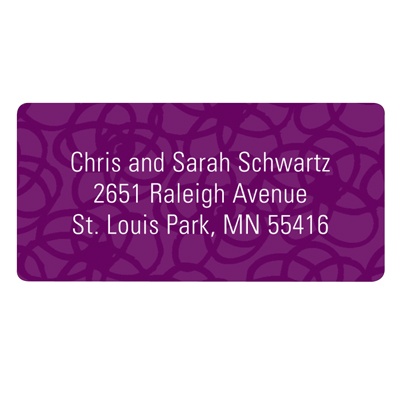 Funky Squiggles-- Purple Address Labels