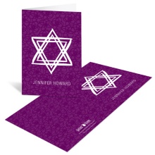 Linear Star of David in Purple -- Chic Thank You Cards