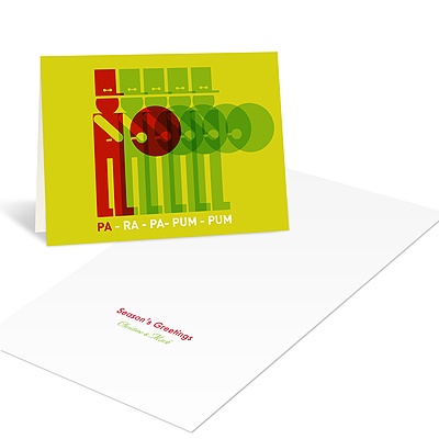 Drummer Boy Line Up -- Vintage Christmas Cards