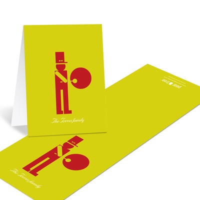 THE GOLDEN TICKET -- BOY PHOTO BIRTH ANNOUNCEMENT, 2in. x 4in. Folded Holiday Card