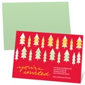 Stylish Christmas Trees - Christmas Dinner Party Invitations
