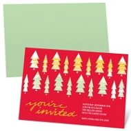 Stylish Christmas Trees - Christmas Dinner Party Invitations