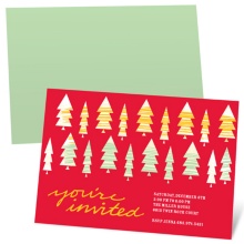 Stylish Christmas Trees - Christmas Dinner Party Invitations