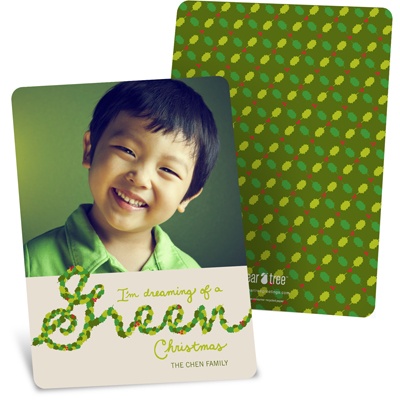 Flowing Holly -- Creative Recycled Photo Christmas Cards