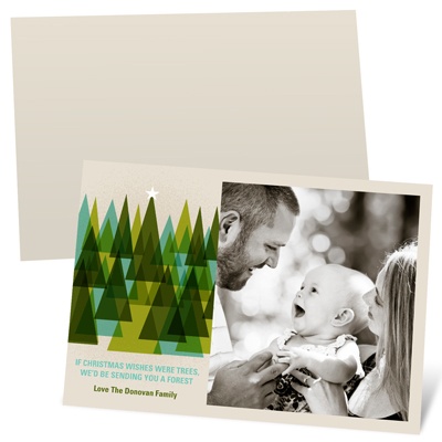 Modern Christmas Trees -- Recycled Holiday Photo Cards