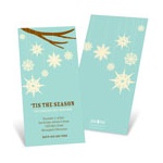 Whimsical Snowflakes in Aqua -- Custom Holiday Greeting Cards