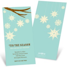 Whimsical Snowflakes in Aqua -- Custom Holiday Greeting Cards
