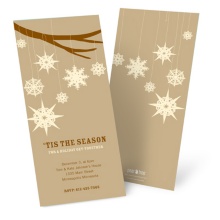 Whimsical Snowflakes in Tan -- Custom Holiday Greeting Cards