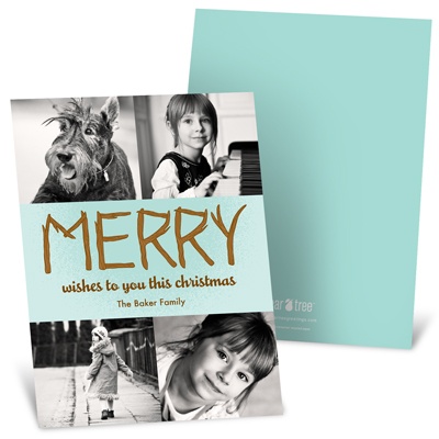 Merry Branches -- Recycled Christmas Photo Collage Cards