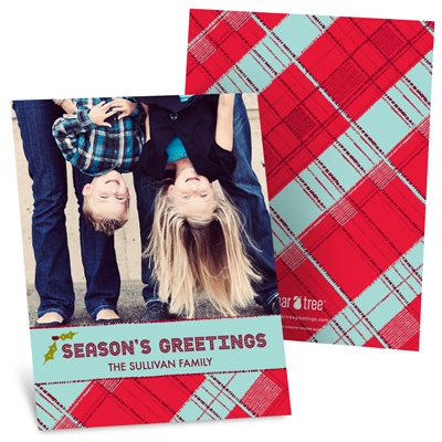 THE GOLDEN TICKET -- BOY PHOTO BIRTH ANNOUNCEMENT, 2in. x 4in. Folded Holiday Card