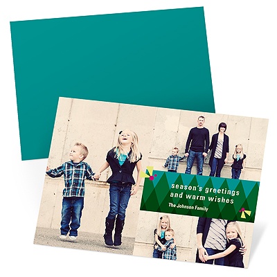 THE GOLDEN TICKET -- BOY PHOTO BIRTH ANNOUNCEMENT, 2in. x 4in. Folded Holiday Card