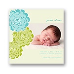 Floral Wonder -- Photo Baby Boy Birth Announcements