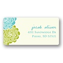 Peek-a-Boo Flowers in Green -- New Baby Address Labels