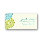 Peek-a-Boo Flowers in Green -- New Baby Address Labels