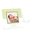 Baby Boy Gingham Treatment -- Unique Photo Birth Announcements