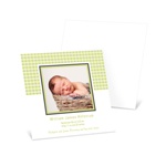 Baby Boy Gingham Treatment -- Unique Photo Birth Announcements