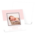 Baby Girl Gingham Treatment -- Unique Photo Birth Announcements