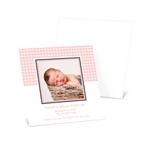 Baby Girl Gingham Treatment -- Unique Photo Birth Announcements