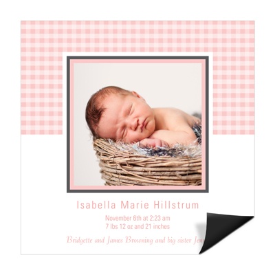 Peaceful Plaid -- Magnet Birth Announcements