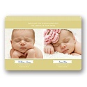 Modern Multiples -- Twin Photo Birth Announcements