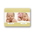 Modern Multiples -- Twin Photo Birth Announcements