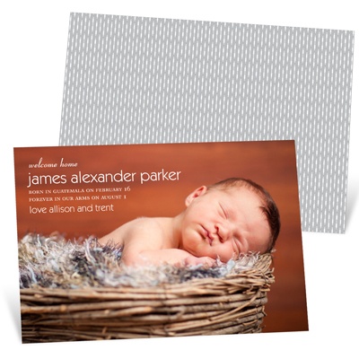 THE GOLDEN TICKET -- BOY PHOTO BIRTH ANNOUNCEMENT, 2in. x 4in. Folded Holiday Card