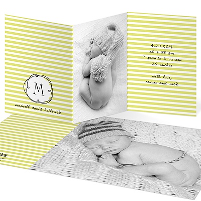 Striped and Swirled Monogram -- Chic Baby Announcements