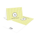 Striped and Swirled Monogram -- Cute Baby Thank You Cards