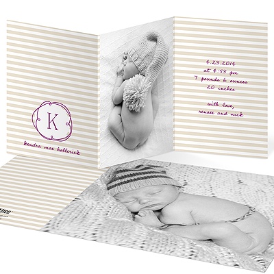 Photo Swirled Monogram -- Chic Baby Announcements