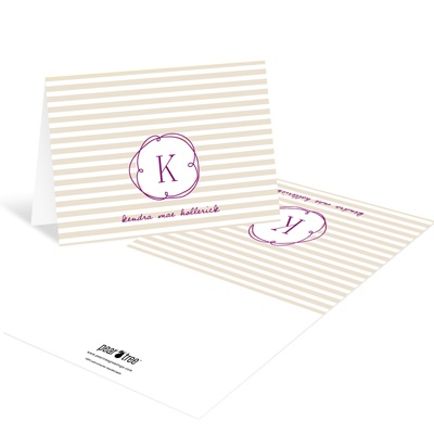 Stripes and Swirls Monogram -- Personalized Baby Thank You Notes