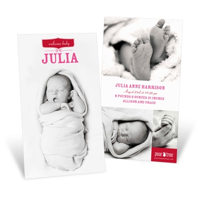 Baby Picture Girl on Welcome Baby Girl    Picture Baby Announcements   Pear Tree Greetings