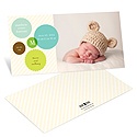 Charming Classic Circles in Blue -- Modern Photo Birth Announcements