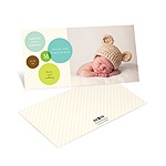 Charming Classic Circles in Blue -- Modern Photo Birth Announcements