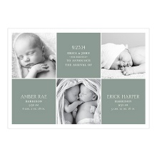 Photo Blocks Collage -- Multiples Birth Announcements