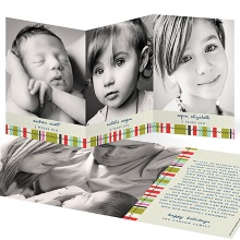 Photo Blocks and Stripes -- Trifold Holiday Cards