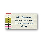 Stripes Meet Vintage Style -- Personalized Christmas Address Labels