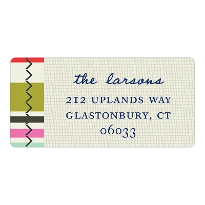 Stripes Meet Vintage Style -- Personalized Christmas Address Labels