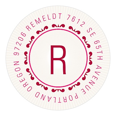 Merry Little Monogram -- Gift Tag Stickers