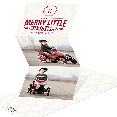 Merry Little Monogram -- Tri-Fold Holiday Photo Cards