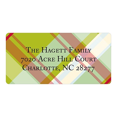 Trendy Plaid -- Christmas Return Address Labels