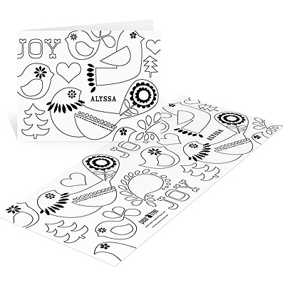 Holiday Joy -- Coloring Thank You Cards