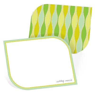 Vintage Pattern in Green -- Personalized Stationery