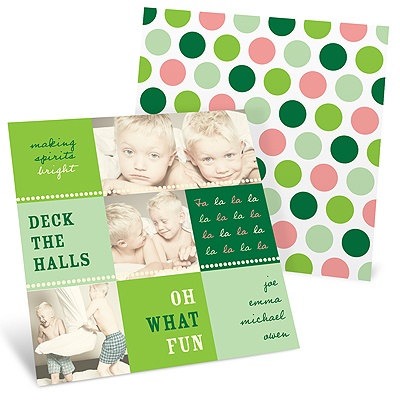 Singing Deck the Halls -- Photo Collage Christmas Cards