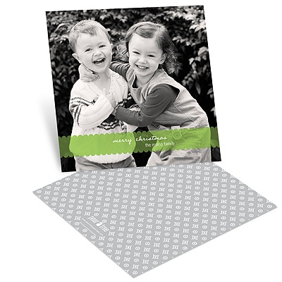Scalloped Banner -- Christmas Photo Greeting Cards