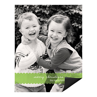 THE GOLDEN TICKET -- BOY PHOTO BIRTH ANNOUNCEMENT, 2in. x 4in. Folded Holiday Card