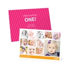 Colliding Collage -- First Birthday Party Invitations