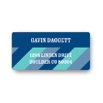 Vibrant Stripes in Aqua -- Kids Address Labels