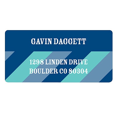 Vibrant Stripes in Aqua -- Kids Address Labels